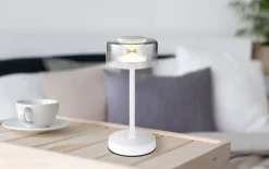 LED-Tischleuchte Belinda, weiß/rauchfarbig