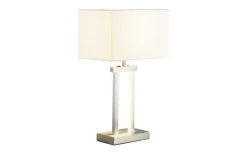 LED-Tischleuchte Domo in nickel/weiß, 55 cm