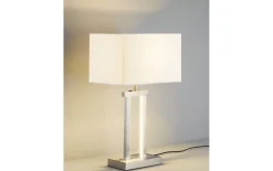 LED-Tischleuchte Domo in nickel/weiß, 55 cm