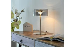 LED-Tischleuchte Mondo Karena, stahlfarbig, inkl. Dimmfunktion