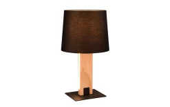 LED-Tischleuchte Rahul, holz/schwarz, inkl. Sensordimmer