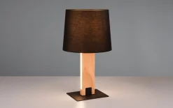LED-Tischleuchte Rahul, holz/schwarz, inkl. Sensordimmer