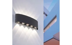 LED-Wandleuchte Carlo, anthrazit, 10-flammig, 27 cm