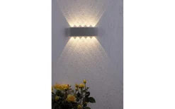LED-Wandleuchte Carlo, silber, 10-flammig, 27 cm