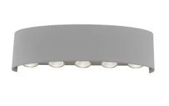 LED-Wandleuchte Carlo, silber, 10-flammig, 27 cm