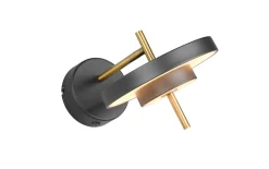 LED-Wandleuchte Keaton, schwarz/gold, inkl. Switchdimmer