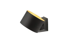 LED-Wandleuchte Loop, schwarz/gold, inkl. stufenloser Dimmfunktion