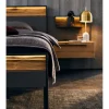 Liegenbett Joline, Lack graphit/Wildeiche massiv, 180 x 200 cm