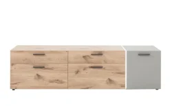 Lowboard Baveno, Eiche-Nachbildung/hellgrau, inkl. Frontbeleuchtung