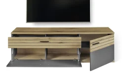 Lowboard QUINCY, anthrazit/Eiche-Nachbildung, inkl. Softclose Funktion