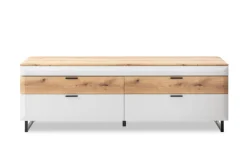 Lowboard Torano, lightgrey supermatt, Coast Evoke Eiche Nachbildung