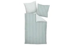 Mako-Satin Wendebettwäsche modern classic, salbeigrün, 155 x 220 cm