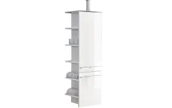 Midischrank Leo Living 116, Glas Optiwhite/schneeweiß glanz