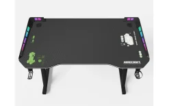 Minecraft Gaming Tisch, schwarz, 120 x 74 cm, inkl. Getränkehalterung