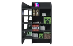 Minecraft Kojenbett, schwarz carbon Nachbildung, 120 x 200 cm