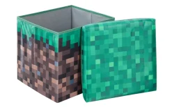 Minecraft Sitz- und Aufbewahrungsbox Grasblock, braun/grün