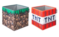 Minecraft Stoffboxen 2er-Set Grasblock und TNT, braun/rot