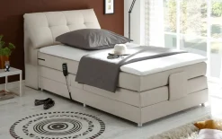 Motor-Boxspringbett Concord 3, creme, 120 x 200 cm