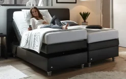 Motor-Boxspringbett Veritas, dunkelgrau, 180 x 200 cm, Härtegrad 2 und 3