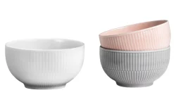 Müslischalen-Set Amina, weiß, rosa, silbergrau, 3-teilig