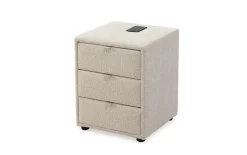 Nachtkonsole Lissy, beige, inkl. USB Aufladestation