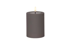 Outdoor LED Kerze Flamme soft, graubraun, 12,5 cm