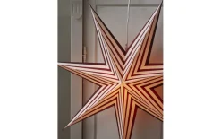 Papier Stern Stripe, dunkelrot/weiß, 60 cm