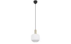 Pendelleuchte Diva, weiß/messing, 1-flammig