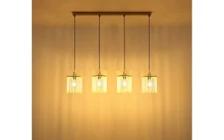 Pendelleuchte Gorley, beige, 4-flammig, 110 cm