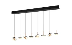 Pendelleuchte Guano, coffee/schwarz, 8-flammig