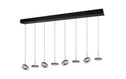 Pendelleuchte Guano, coffee/schwarz, 8-flammig