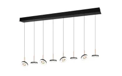 Pendelleuchte Guano, coffee/schwarz, 8-flammig