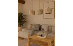 Pendelleuchte HONTONGAS, Heu/beige, 3-flammig