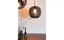 Pendelleuchte Lauren L in goldfarbig/rauchgrau, 1-flammig