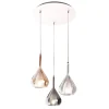 Pendelleuchte Lila, amber/grau/transparent, 3-flammig, 50 cm
