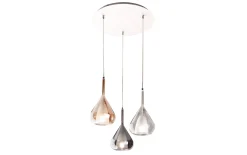 Pendelleuchte Lila, amber/grau/transparent, 3-flammig, 50 cm