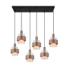 Pendelleuchte Milley, schwarz/bronze, 6-flammig