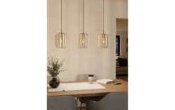 Pendelleuchte Romazzina, 3-flammig, sand, 90 cm