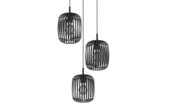 Pendelleuchte Romazzina, 3-flammig, schwarz, 46 cm