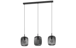 Pendelleuchte Romazzina, 3-flammig, schwarz, 90 cm