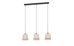Pendelleuchte TABLEY, Leinen/Bambus, 3-flammig