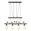 Pendelleuchte Venezia, rostfarbig/Alabaster, 4-flammig