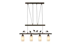 Pendelleuchte Venezia, rostfarbig/Alabaster, 4-flammig