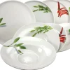 Pizzateller Europa Kräuter, weiß, Basilikum-Motiv, 33 cm