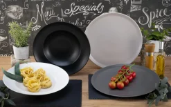 Pizzateller Manhattan, grau matt, 33 cm