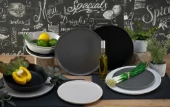 Pizzateller Manhattan, schwarz matt, 33 cm