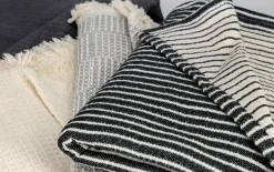 Plaid Line, schwarz/weiß, 130 x 170 cm