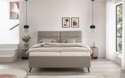 Polsterbett Deluxe Edition, taupe, 180 x 200 cm, Härtegrad 3/4