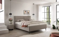 Polsterbett Deluxe Edition, taupe, 180 x 200 cm, Härtegrad 3/4