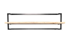 Regal Angola 5, Akazie Massivholz/schwarz, 65 x 30 cm